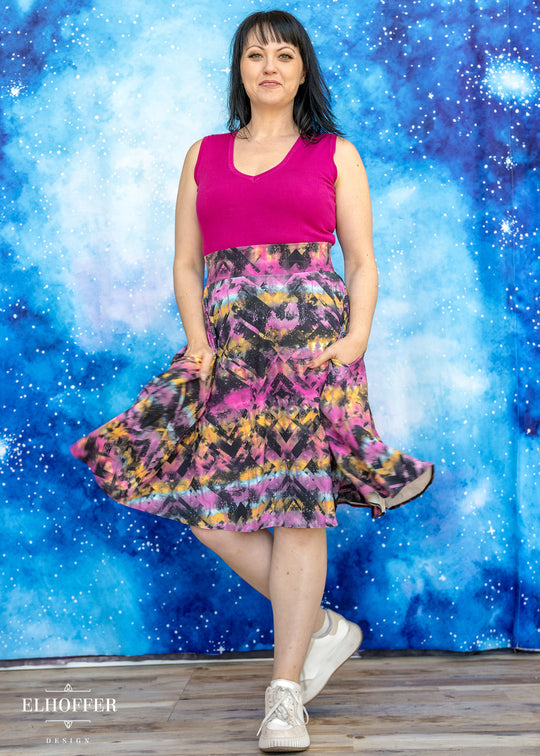 Essential Julie Skirt - Rainbow Digital Galaxy