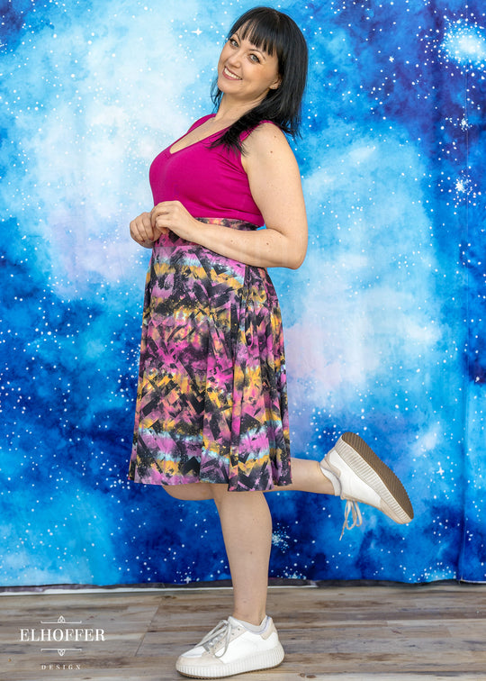 Essential Julie Skirt - Rainbow Digital Galaxy