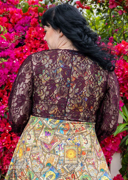 Essential Lilia Wrap Top - Aubergine Floral Lace