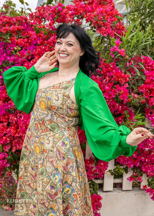 Essential Lilia Wrap Top - Kelly Green Ponte