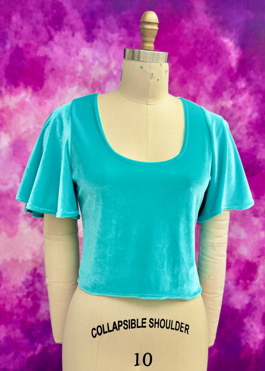 Handmade Drusilla Crop Top - Jade Velvet