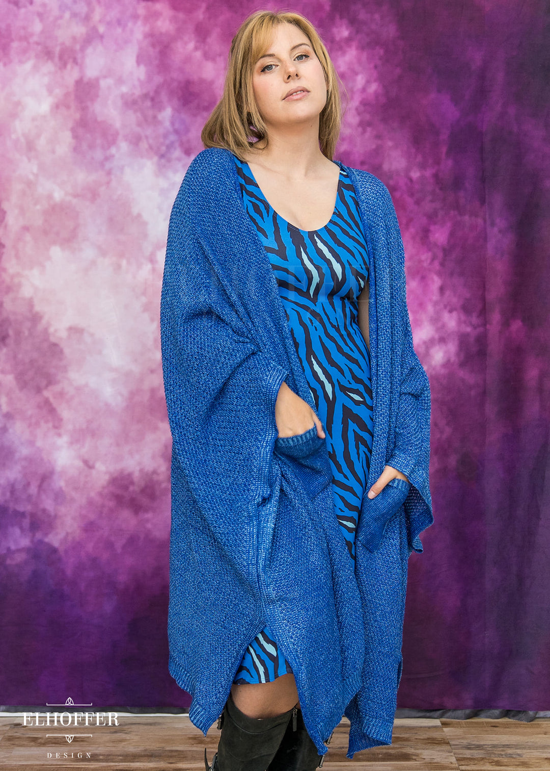 Fae of Night & Stars Knit Robe - Icy Blue