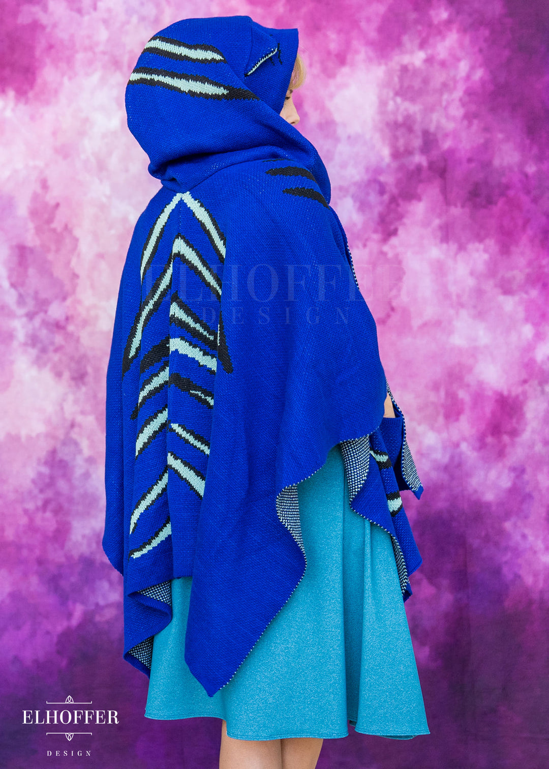 PREORDER - Blue Tiger Hooded Poncho