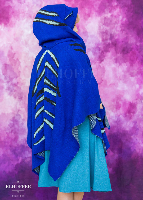 PREORDER - Blue Tiger Hooded Poncho