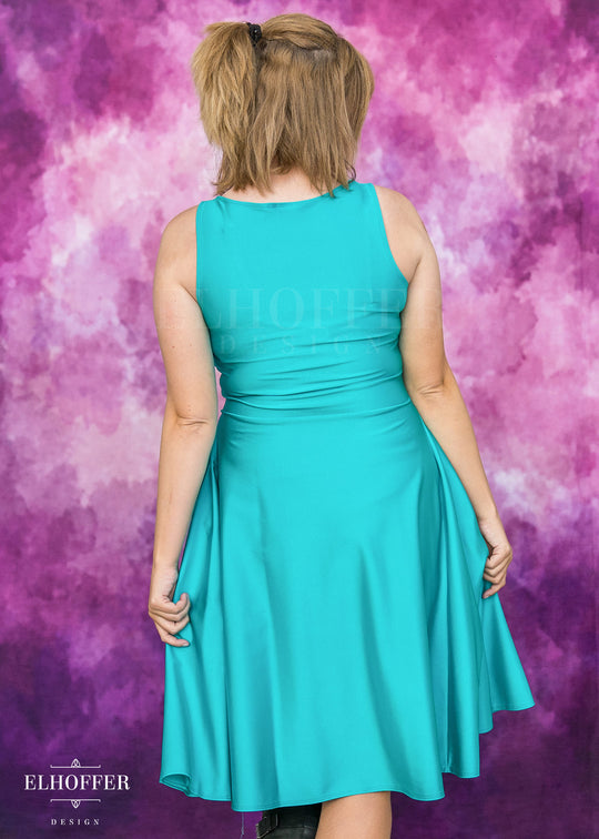 Essential Aquarius Knee Length Dress - Shiny Siren Green