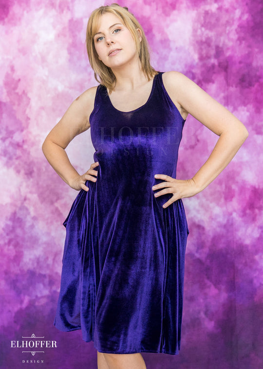 Essential Aquarius Knee Length Dress - Amethyst Velvet