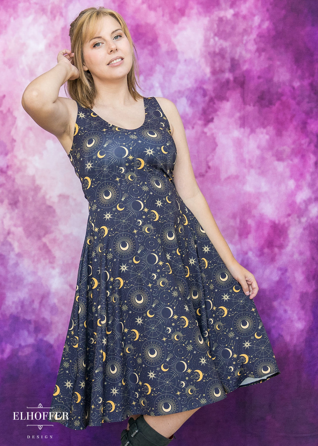 Essential Aquarius Knee Length Dress - Celestial Magic