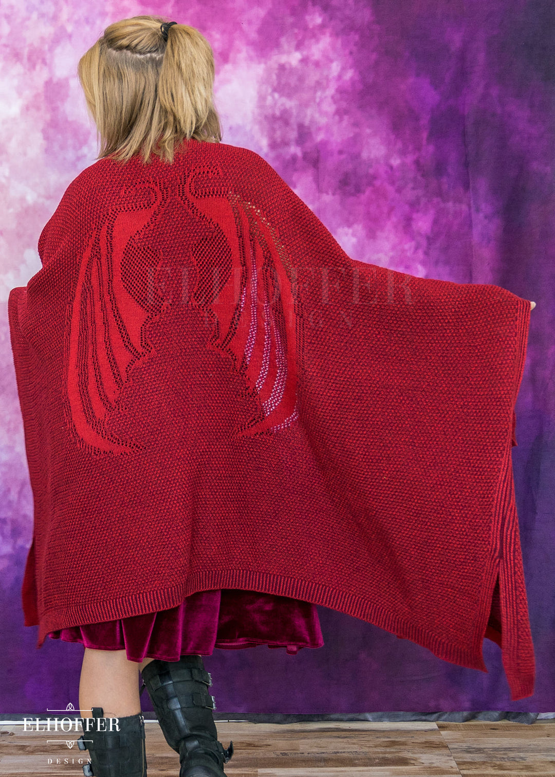 Fae of Night & Stars Knit Robe - Vamp Red