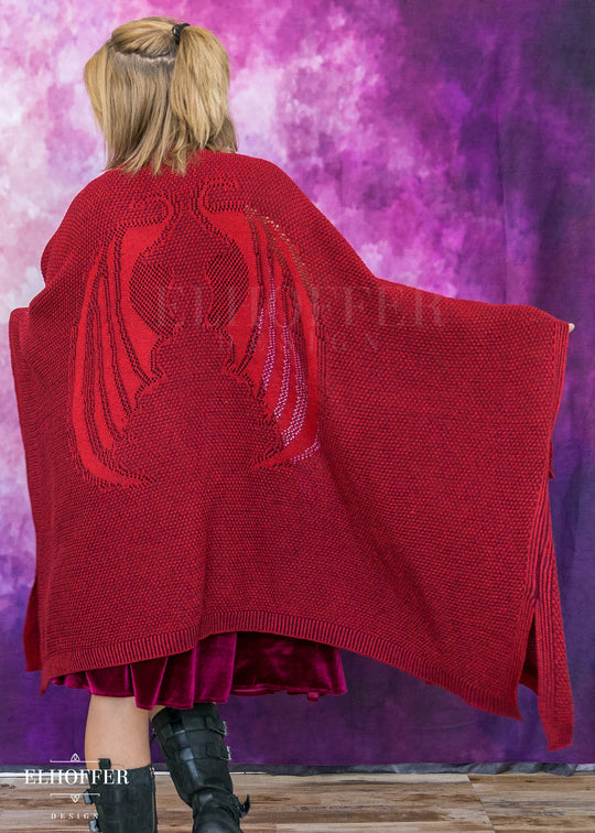 Fae of Night & Stars Knit Robe - Vamp Red