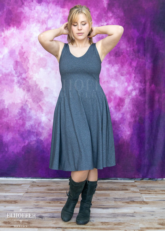 Essential Aquarius Knee Length Dress - Heathered Charcoal
