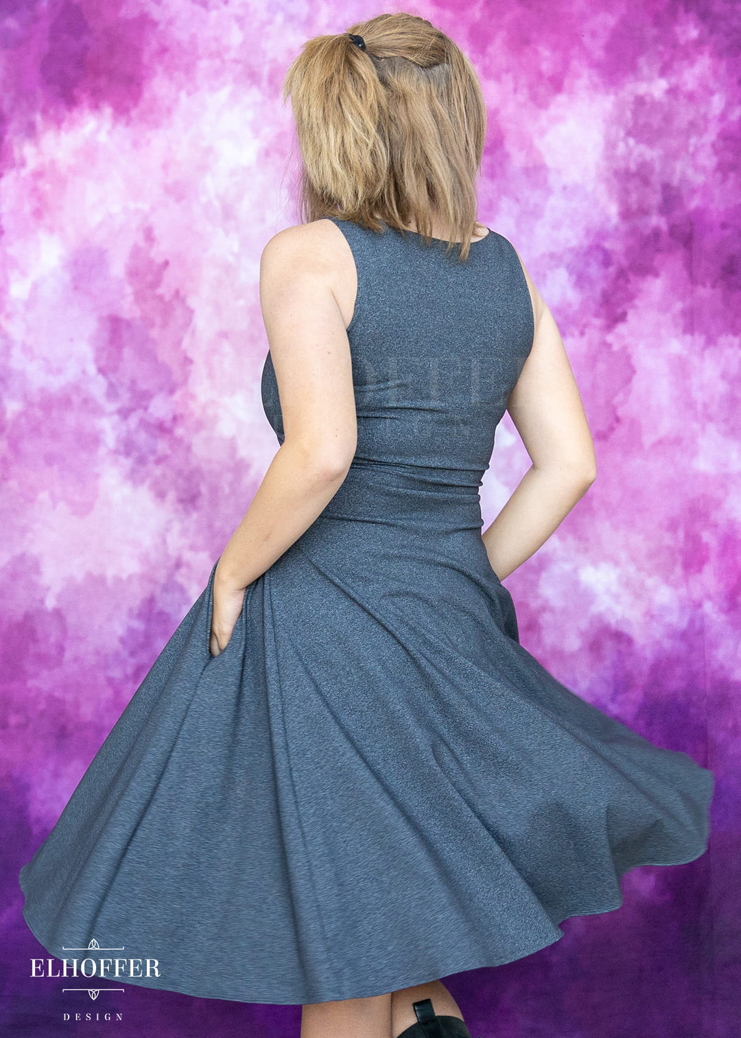 Essential Aquarius Knee Length Dress - Heathered Charcoal