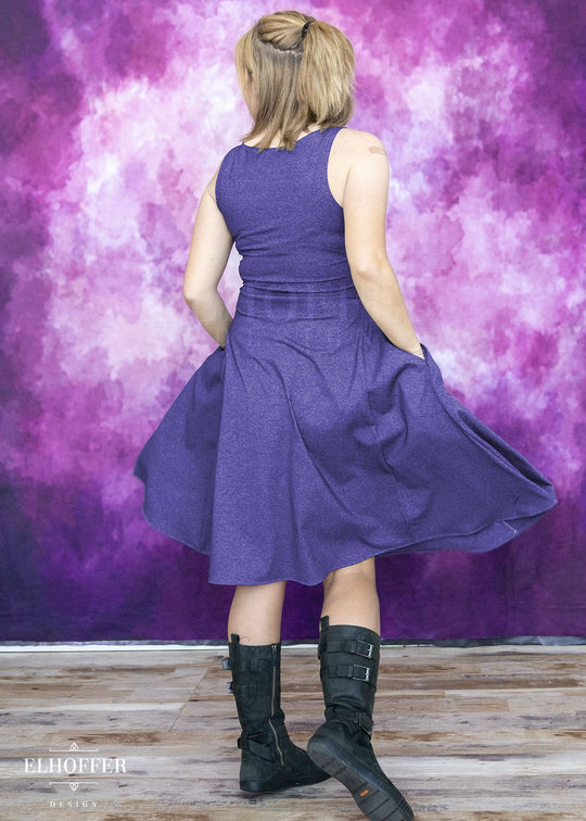 Essential Aquarius Knee Length Dress - Heathered Purple