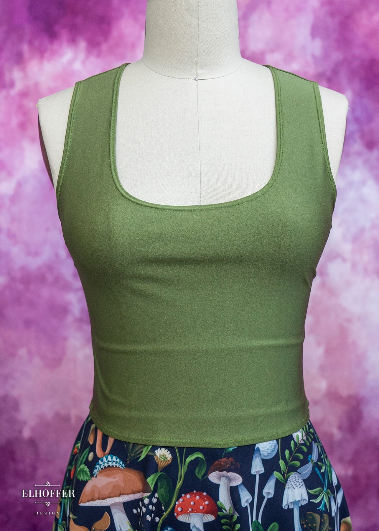 Essential Buffy Crop Top - Olive Green