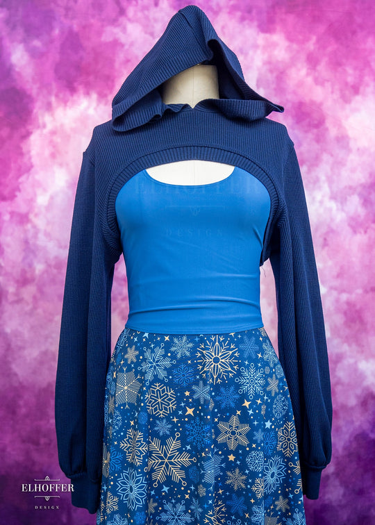 Essential Capricorn Crop Hoodie - Sorcerer Navy