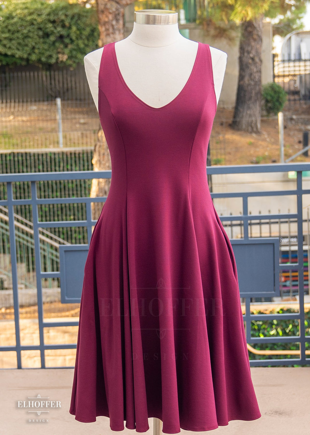 Retired Essential Virgo Dress - Wine Red Ponte Dress