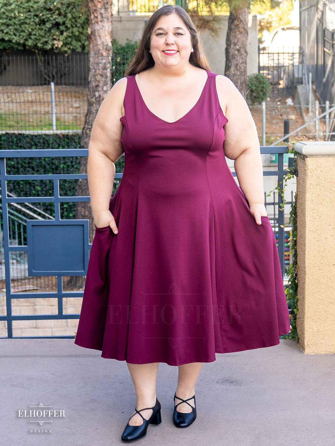 Retired Essential Virgo Dress - Wine Red Ponte Dress