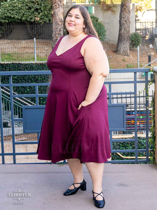 Retired Essential Virgo Dress - Wine Red Ponte Dress