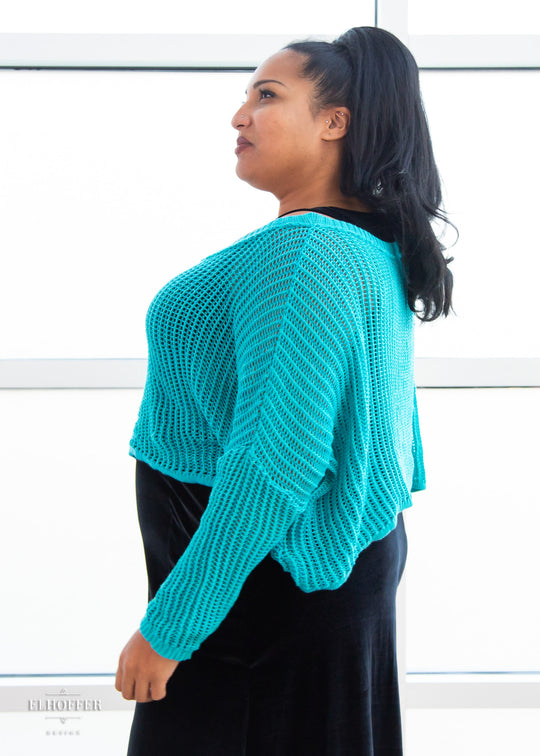 Essential Delirium Oversize Crop - Aquamarine