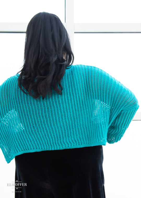 Essential Delirium Oversize Crop - Aquamarine