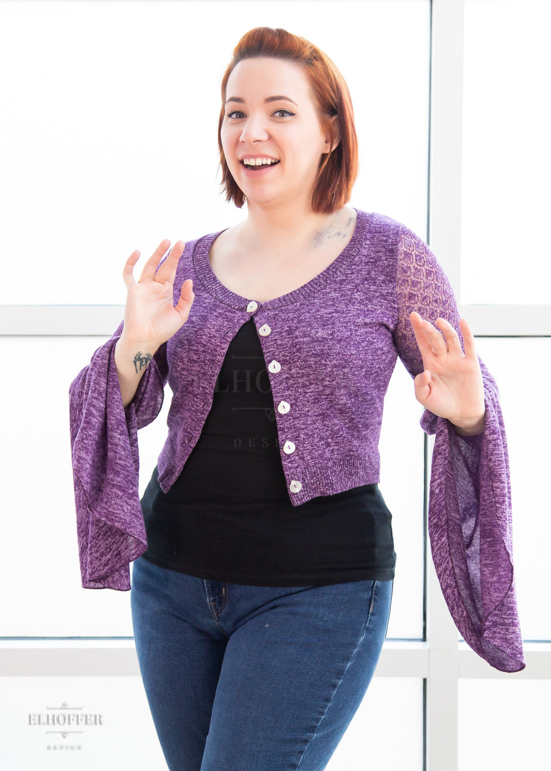 Elven Coronation Cardigan - Woodland Purple