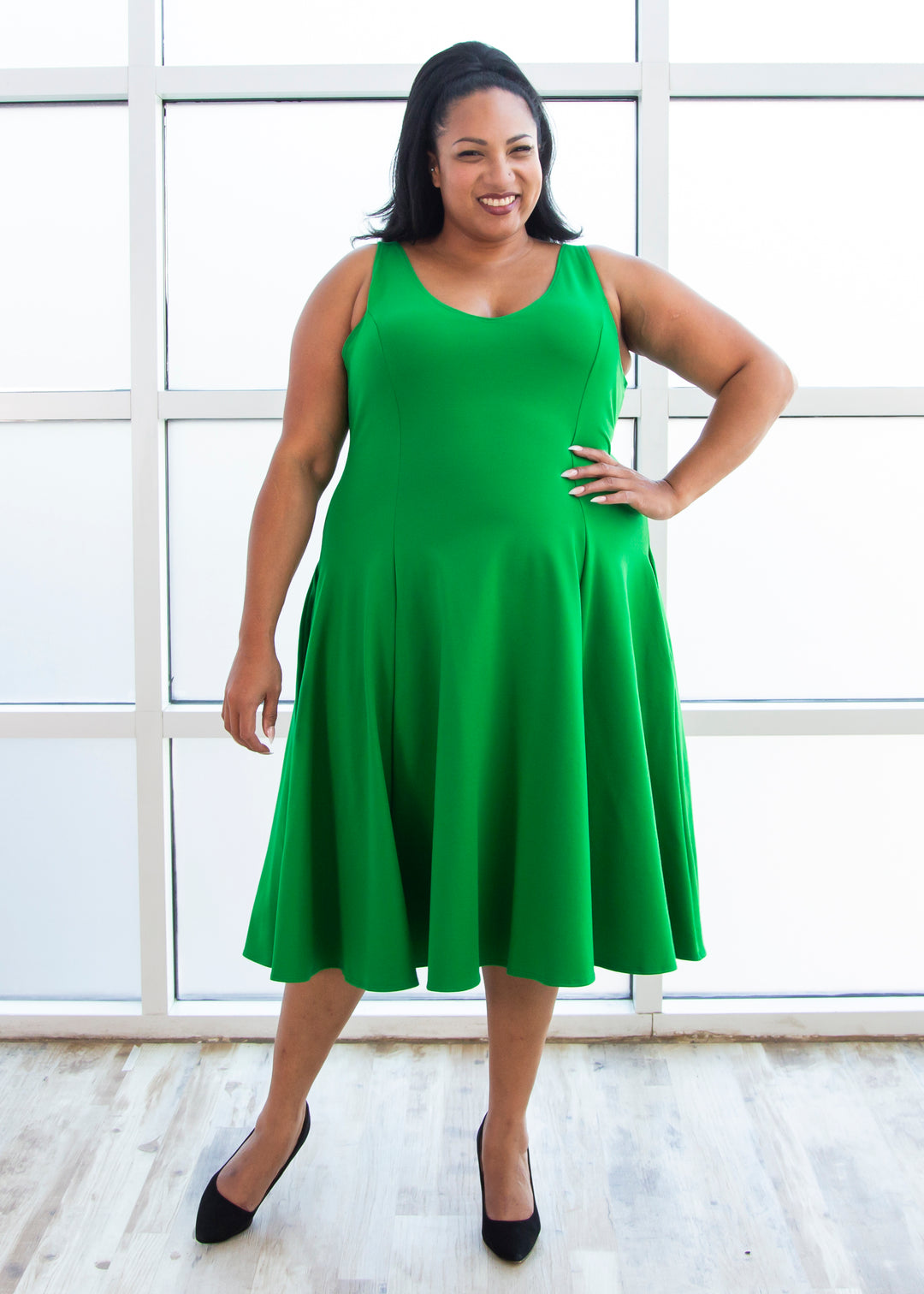 Essential Virgo Dress - Kelly Green Ponte