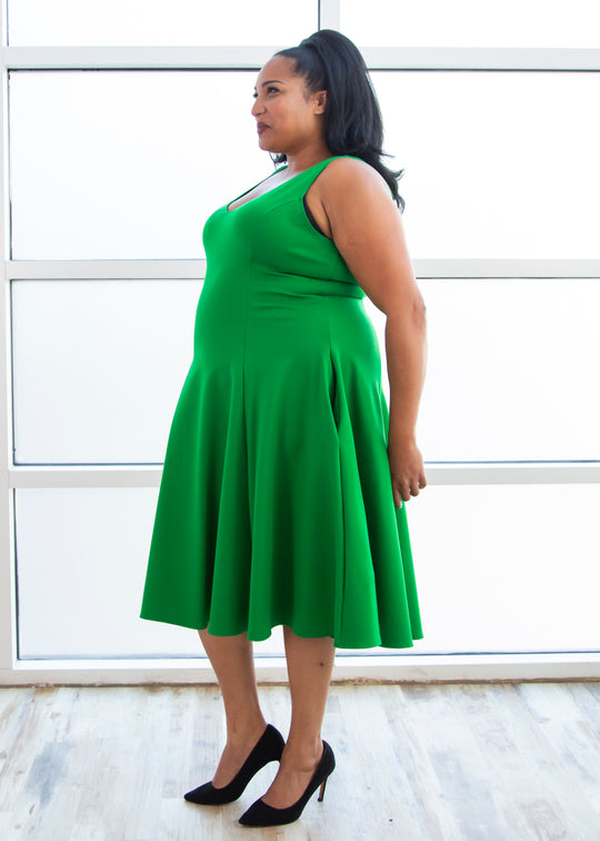 Essential Virgo Dress - Kelly Green Ponte