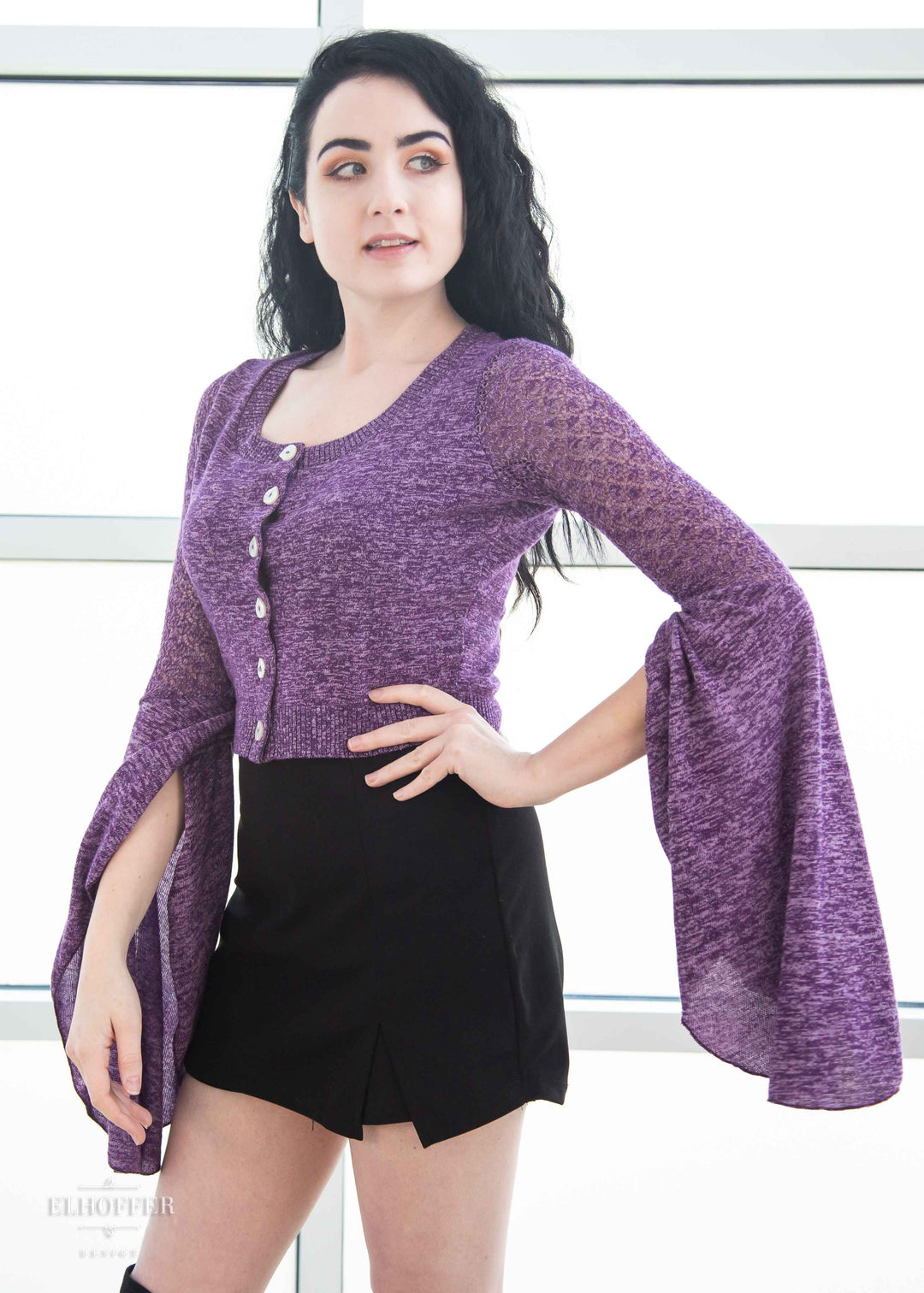 Elven Coronation Cardigan - Woodland Purple