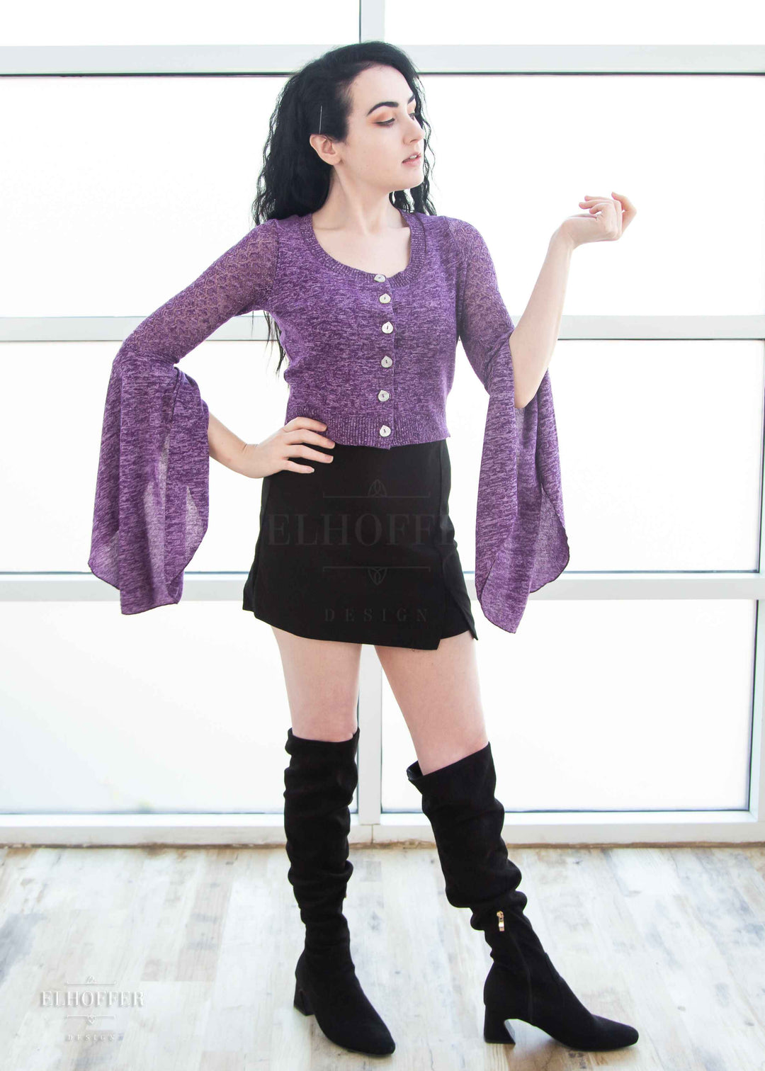 Elven Coronation Cardigan - Woodland Purple