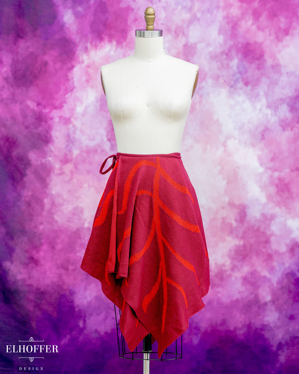 Essential Leaf Wrap Skirt/Cape - Autumnal Burgundy