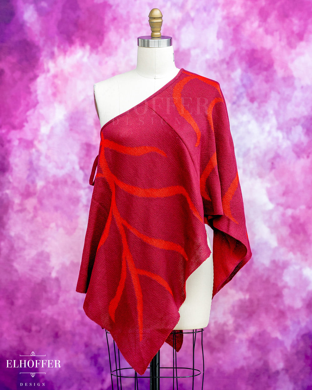 Handmade Leaf Wrap Skirt - Autumnal Burgundy