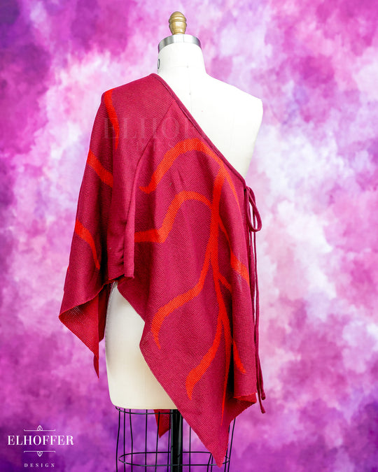 Handmade Leaf Wrap Skirt - Autumnal Burgundy