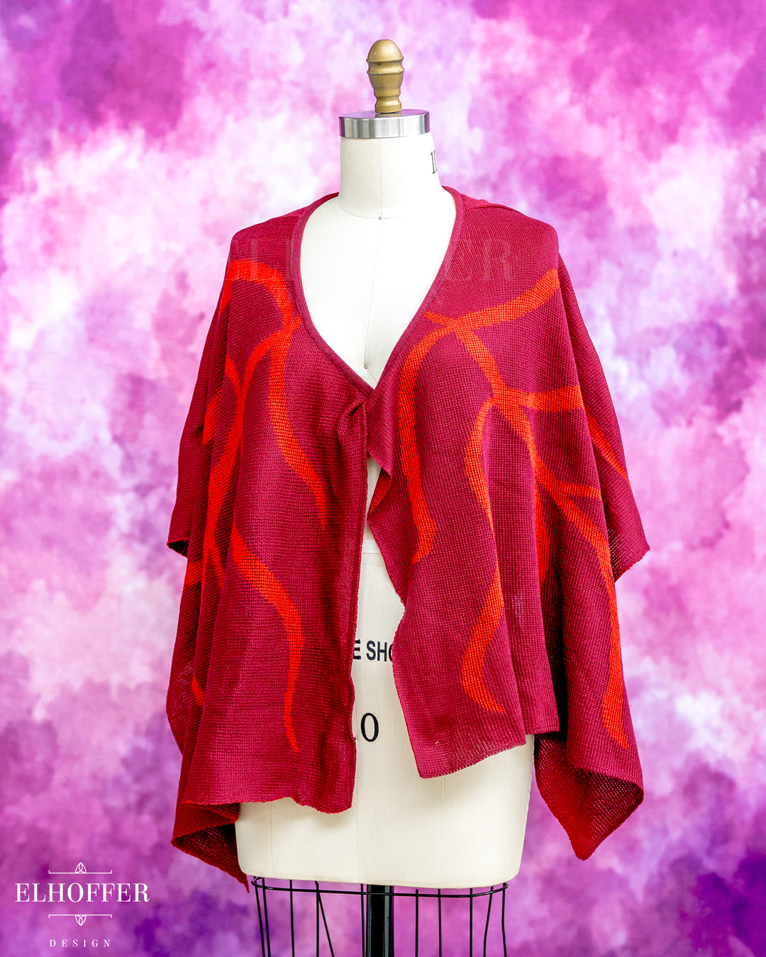 Handmade Leaf Wrap Skirt - Autumnal Burgundy