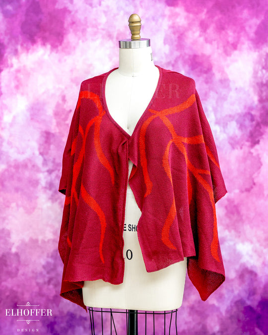 Handmade Leaf Wrap Skirt - Autumnal Burgundy