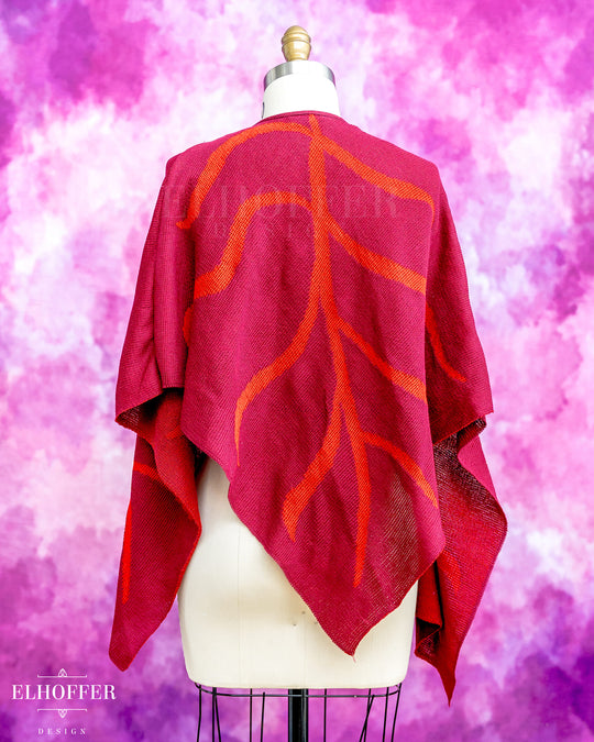Handmade Leaf Wrap Skirt - Autumnal Burgundy