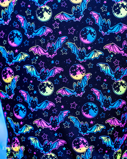 Essential Buffy Crop Top - Neon Rainbow Bats