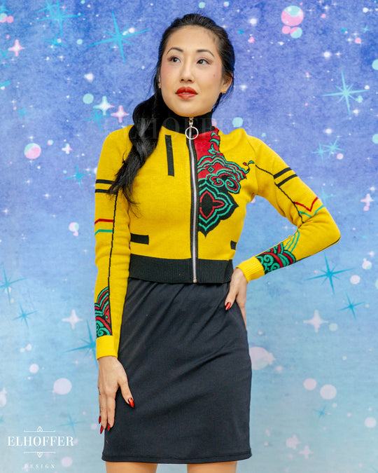 Popstar Royalty Zip Crop Cardi