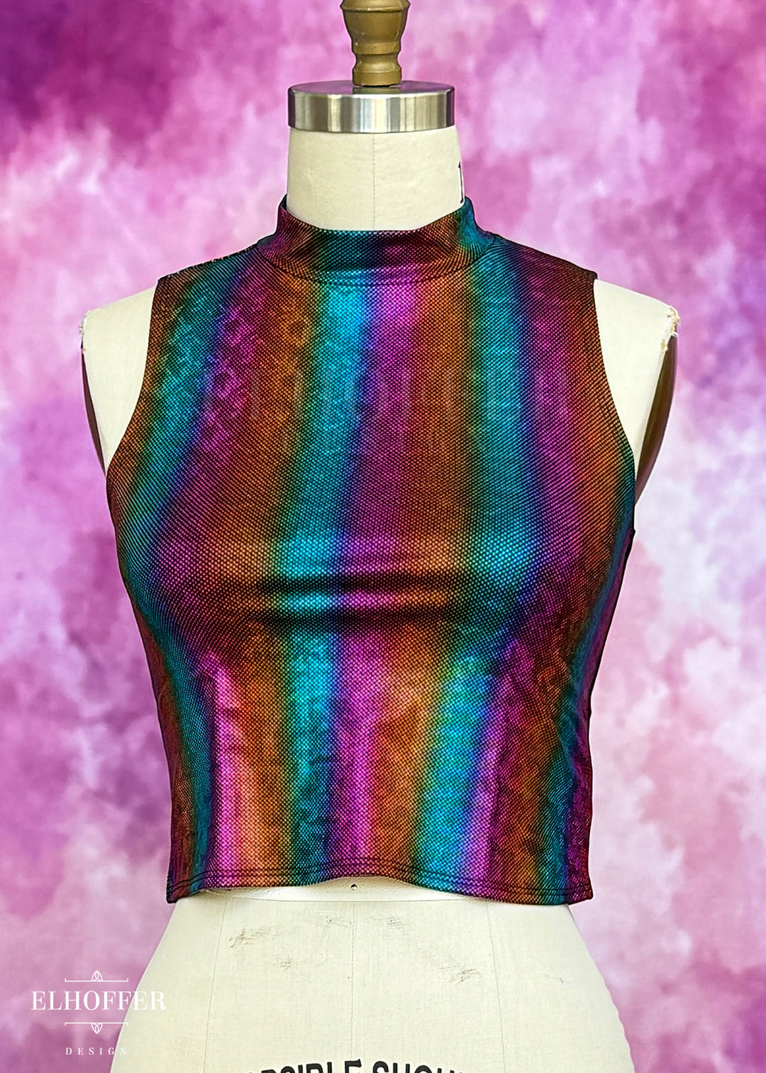 Essential Jes Crop Top - Rainbow Foil