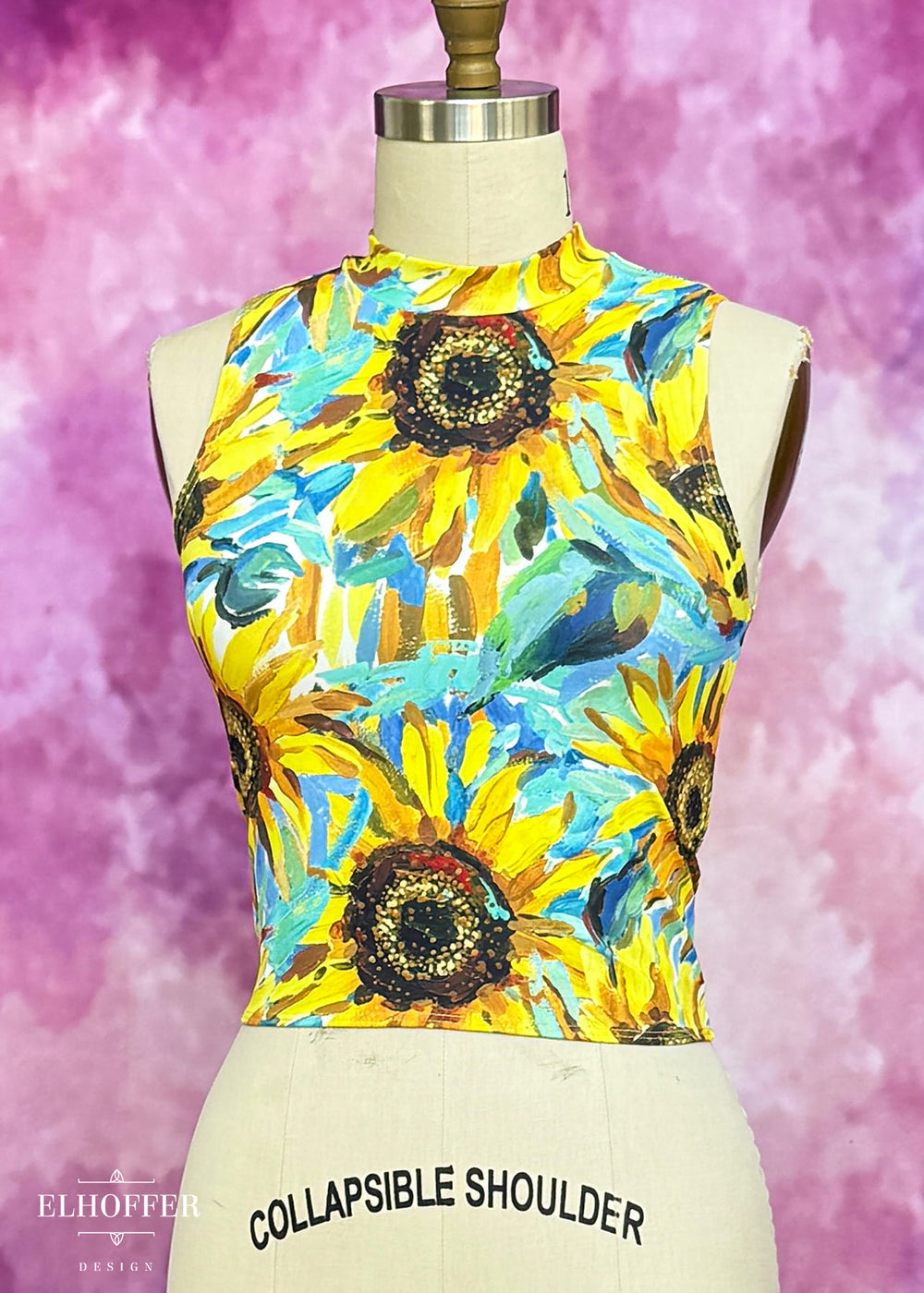 Essential Jes Crop Top - Impressionist Sunflower