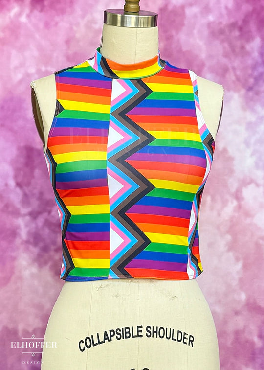 Essential Jes Crop Top - Pride Flag