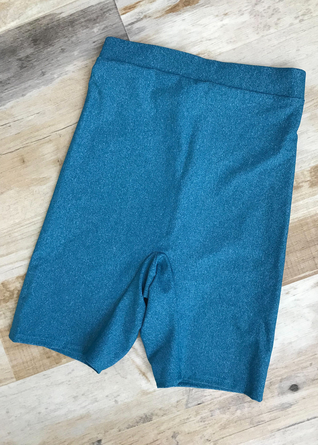 Essential Oopsie Biker Shorts - Heathered Teal Bottoms