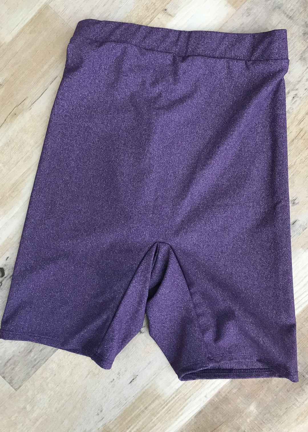 Essential Oopsie Biker Shorts - Heathered Purple Bottoms