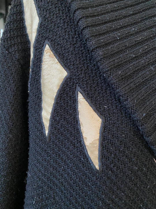 Sample Sale | Warrior King Shawl Cardigan - Gold Applique (Damaged) - L