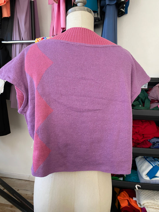 Sample Sale | Mysterious Sparkle Loose Crop - S - Pink/ Purple