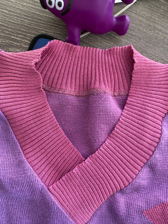 Sample Sale | Mysterious Sparkle Loose Crop - S - Pink/ Purple