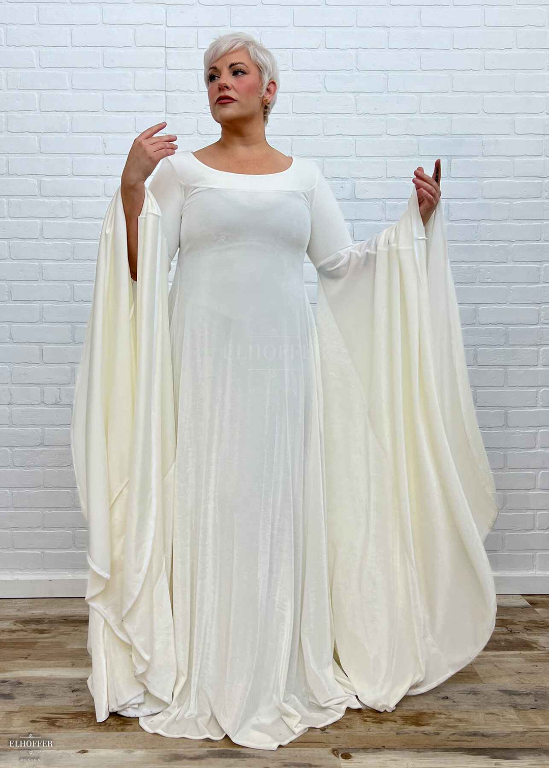 Elven Princess Velvet Gown - Ivory Velvet with Lining - Fit Samples Elven Princess Velvet Gown - Ivory Velvet with Lining - Fit Samples