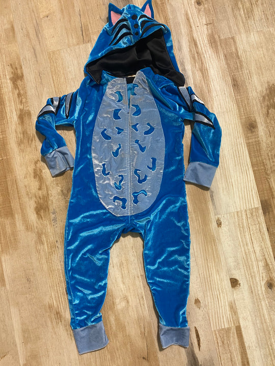 Sample Sale | Blue Tiger Baby Onesie w/ Hood - 1.5/2T