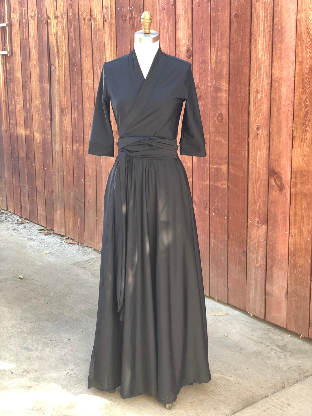 SAMPLE SALE - Magical Maxi Wrap Dress - Black Spandex - L/XL