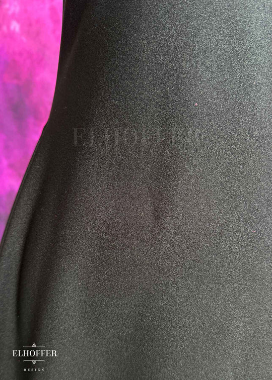 Essential Aquarius Knee Length Dress - Shiny Black Dress