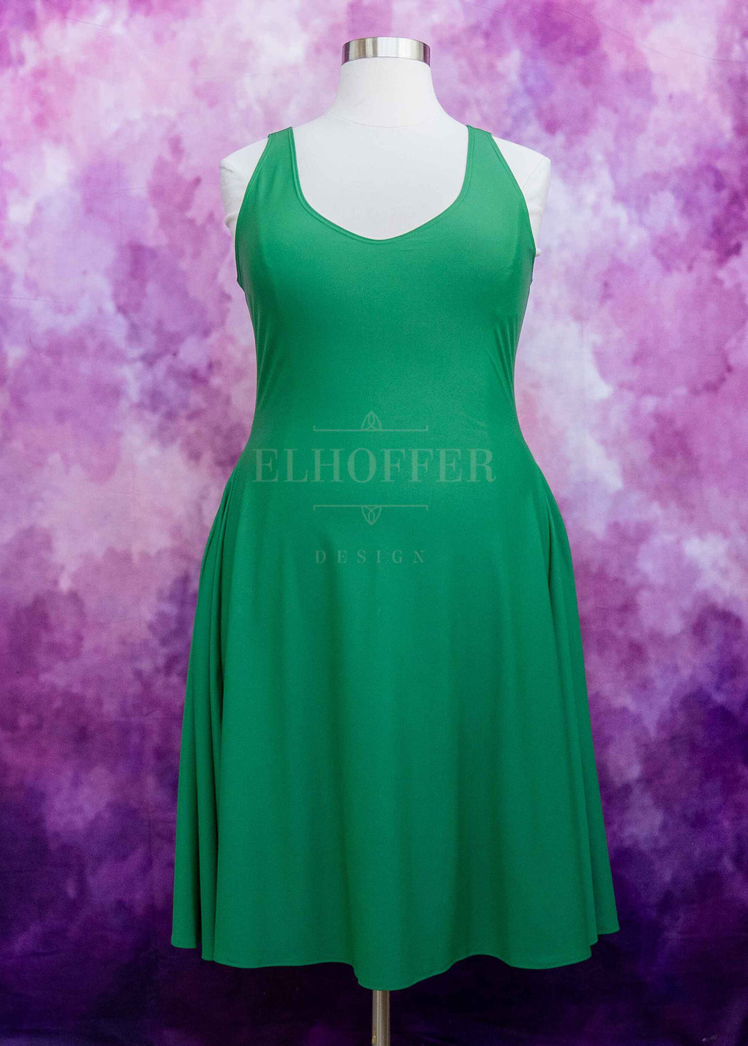 Essential Aquarius Knee Length Dress - Kelly Green