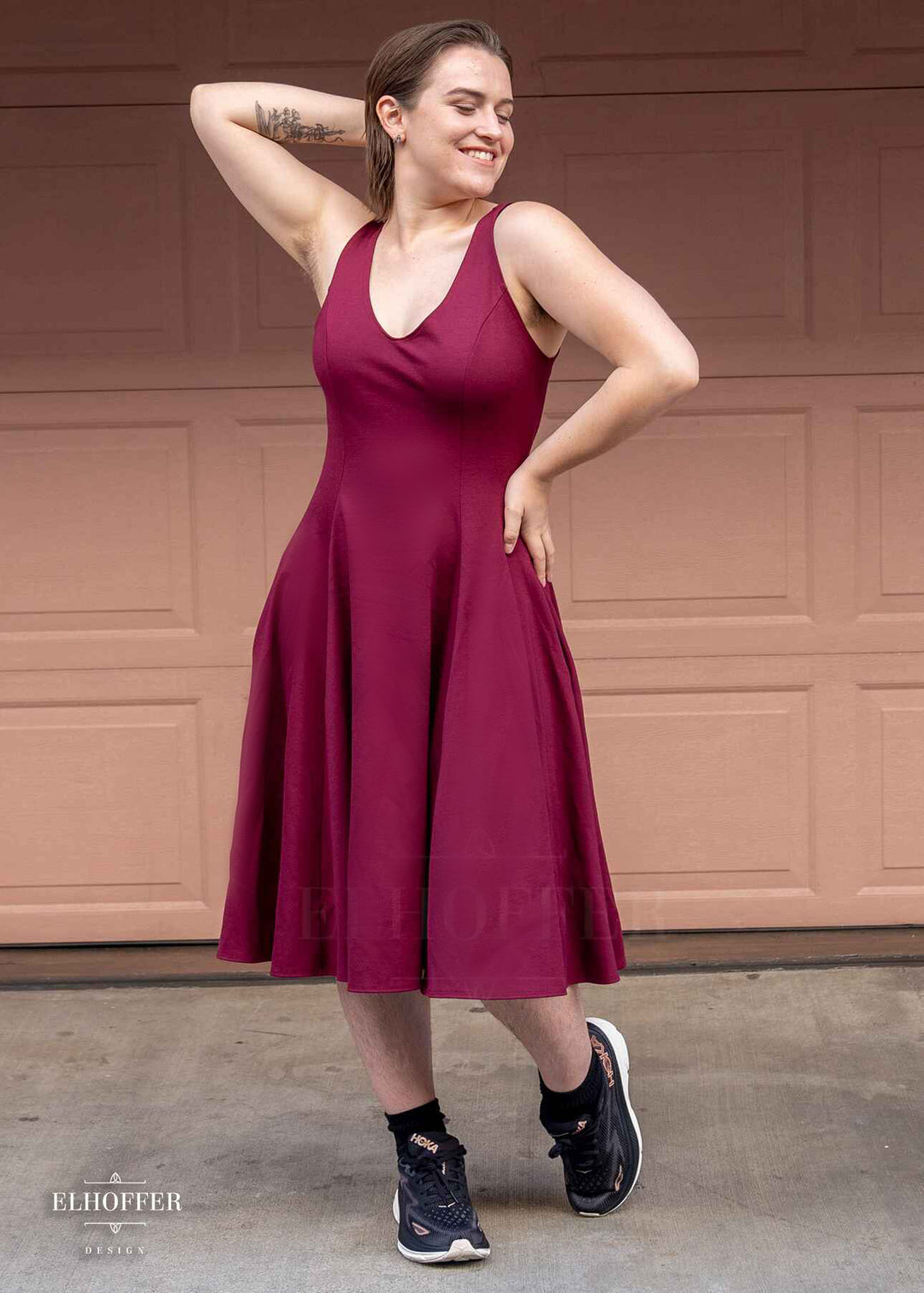 Retired Essential Virgo Dress - Wine Red Ponte Dress